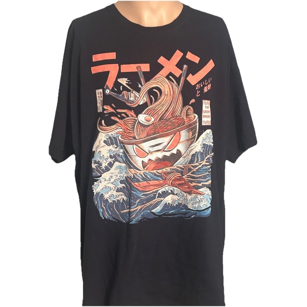 The Great Ramen Off Kanagawa Black T-Shirt Men's Size 2XL